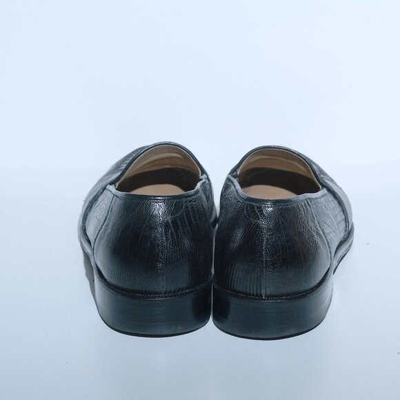 Share Vintage Magnanni Black Lizard leather Penny Loafer Men's Size 9 M Made in - Picture 5 of 7